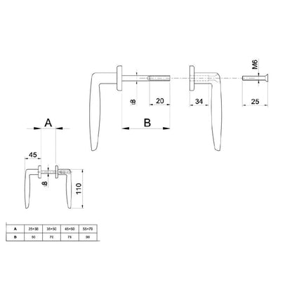 Poort klink – Aluminium – Zwart – Stiftlengte 40-50 mm