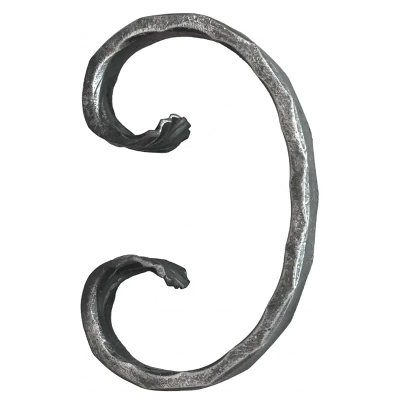 Grande Forge stalen sierkrul gehamerd – C-krul – Serie CM1 - 12 x 6 mm dikte