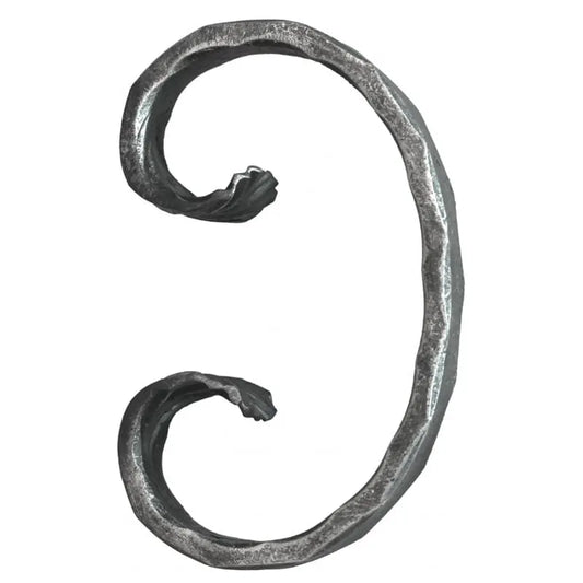 Grande Forge stalen sierkrul gehamerd – C-krul – Serie CM1 - 14 x 6 mm dikte