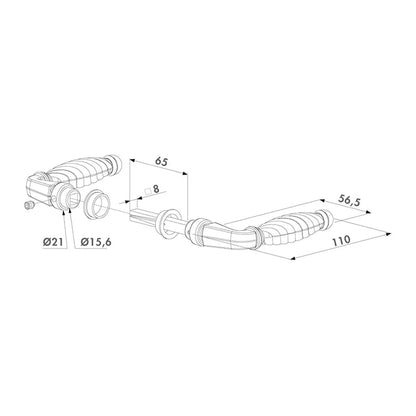 Locinox 3006FAD16 poort klink – Zamac – Stiftlengte 65 mm – RAL 9005