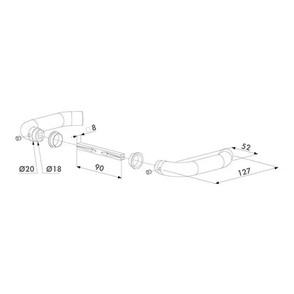 Locinox 3006I poort klink – RVS 304 – Stiftlengte 90 mm