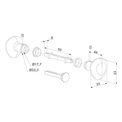 Locinox 3006KR poort klink – Aluminium – Stiftlengte 90 mm – 1 of 2 zijden vergrendeld