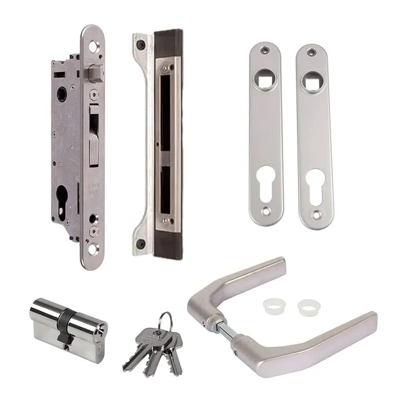 Locinox FIFTYLOCK set – Met insteekslot, klinkstel, cilinder, deurschilden & slotvanger (Zwart)