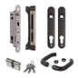 Locinox FIFTYLOCK set – Met insteekslot, klinkstel, cilinder, deurschilden & slotvanger (Zwart)