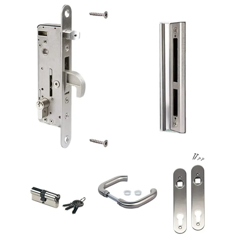 Locinox H-METAL set – Met insteekslot, klinkstel, cilinder, deurschilden & slotvanger