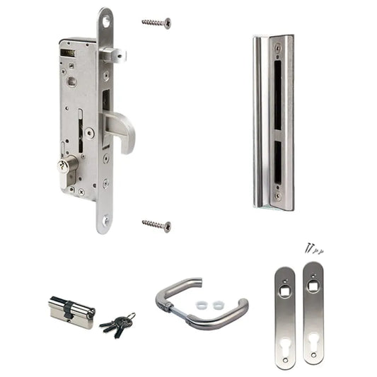 Locinox H-METAL set – Met insteekslot, klinkstel, cilinder, deurschilden & slotvanger