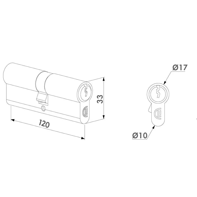 Locinox verschillendsluitende cilinder 40 – 120 mm