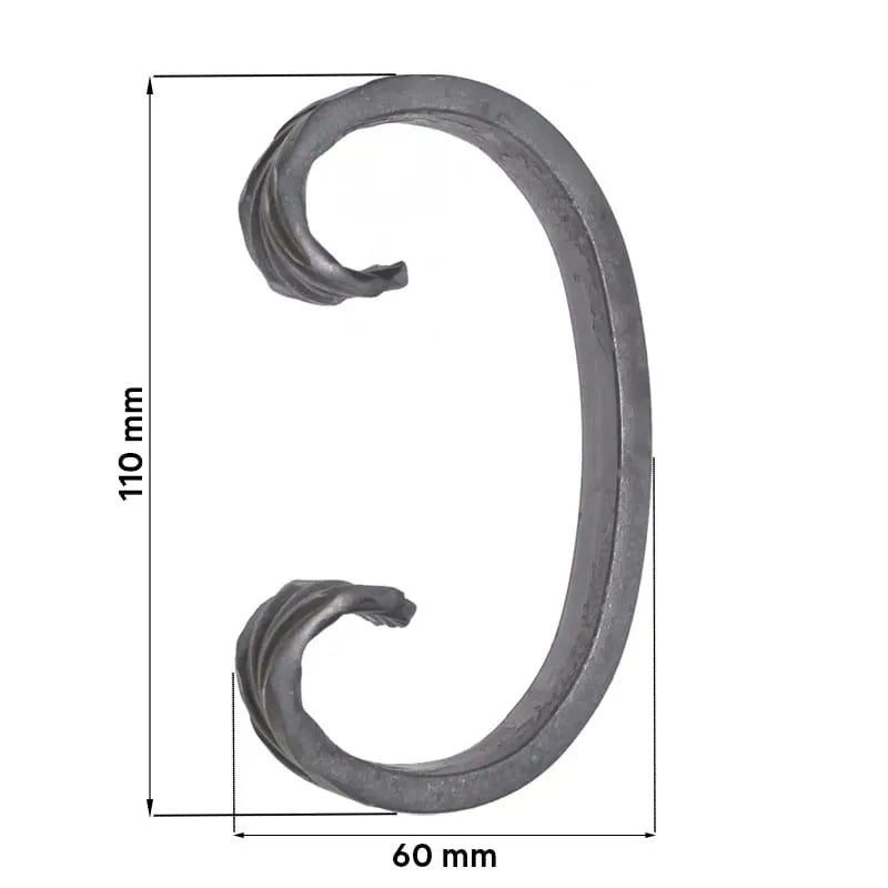Grande Forge stalen sierkrul – C-krul – Serie C - 12x6 Materiaaldikte (mm)