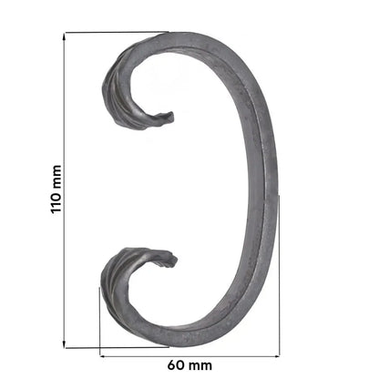 Grande Forge stalen sierkrul – C-krul – Serie C - 12x6 Materiaaldikte (mm)