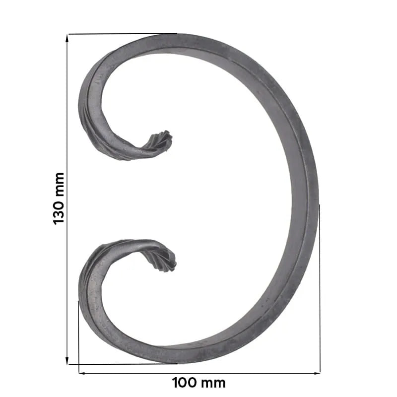 Grande Forge stalen sierkrul – C-krul – Serie C - 12x6 Materiaaldikte (mm)