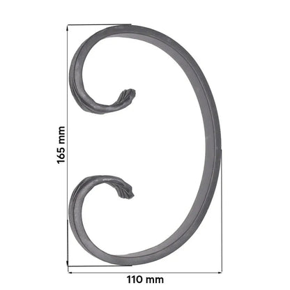 Grande Forge stalen sierkrul – C-krul – Serie C - 12x6 Materiaaldikte (mm)