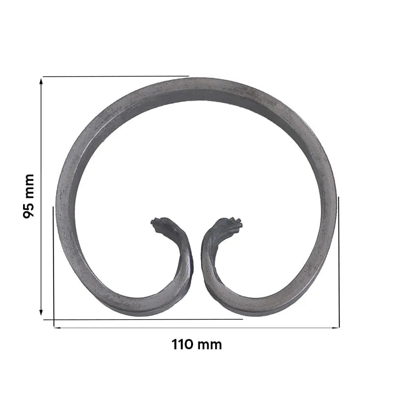 Grande Forge stalen sierkrul – C-krul – Serie R - 12 x 6 mm dikte