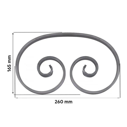 Grande Forge stalen sierkrul – C-krul – Serie R - 12 x 6 mm dikte