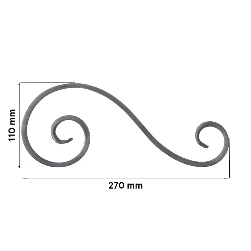 Grande Forge stalen sierkrul – S-krul – Serie S1 - 14 x 6 mm dikte