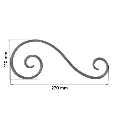 Grande Forge stalen sierkrul – S-krul – Serie S1 - 14 x 6 mm dikte