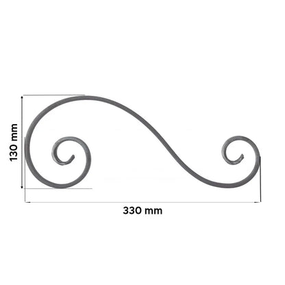 Grande Forge stalen sierkrul – S-krul – Serie S1 - 14 x 6 mm dikte