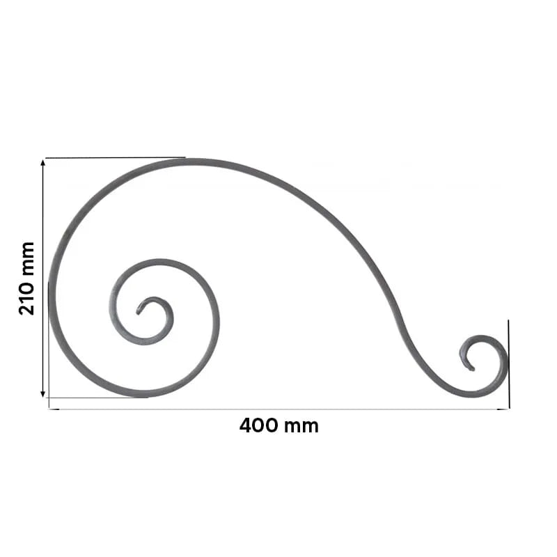 Grande Forge stalen sierkrul – S-krul – Serie S1 - 14 x 6 mm dikte