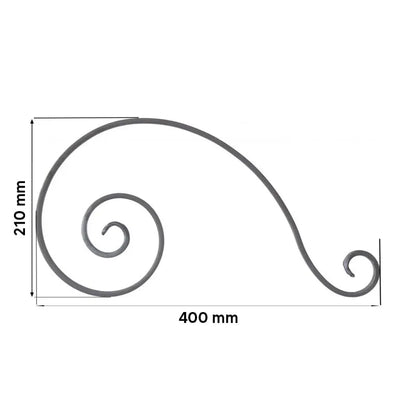 Grande Forge stalen sierkrul – S-krul – Serie S1 - 14 x 6 mm dikte