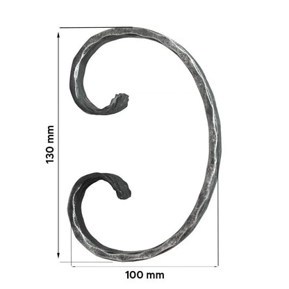 Grande Forge stalen sierkrul gehamerd – C-krul – Serie CM1 - 12 x 6 mm dikte