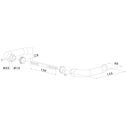 Locinox 3006B-H poort klink – Zwart geanodiseerd aluminium – Stiftlengte 120 mm