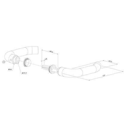 Locinox 3006B poort klink – Zwart geanodiseerd aluminium – Stiftlengte 60 mm